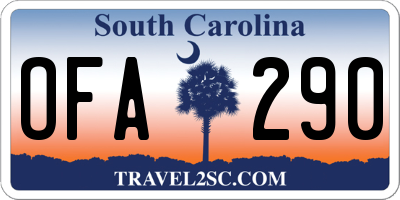SC license plate OFA290