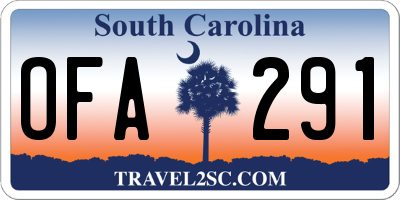 SC license plate OFA291