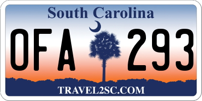 SC license plate OFA293