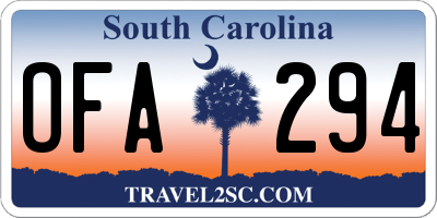 SC license plate OFA294