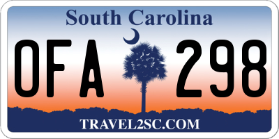 SC license plate OFA298