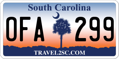 SC license plate OFA299