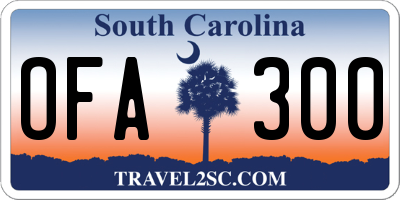SC license plate OFA300
