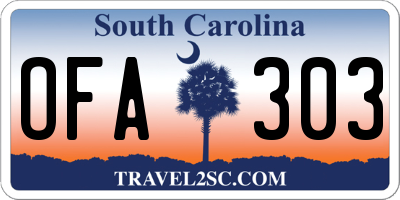 SC license plate OFA303