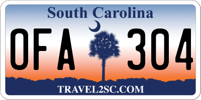 SC license plate OFA304