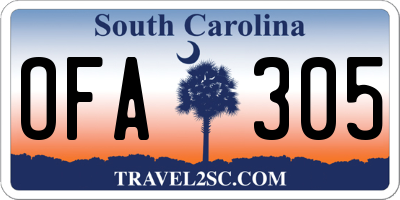 SC license plate OFA305