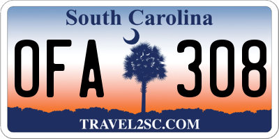 SC license plate OFA308