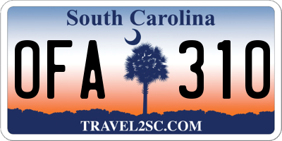 SC license plate OFA310