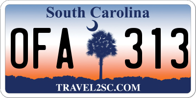 SC license plate OFA313
