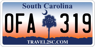 SC license plate OFA319