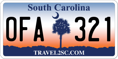 SC license plate OFA321