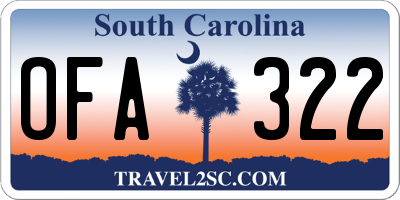SC license plate OFA322