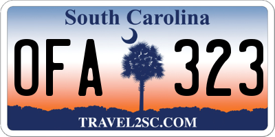 SC license plate OFA323