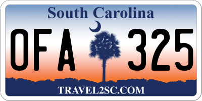 SC license plate OFA325