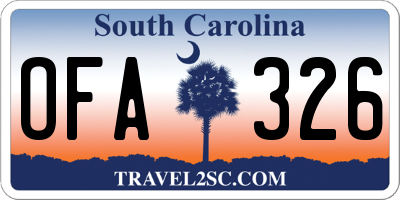 SC license plate OFA326