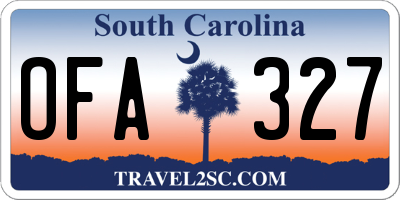 SC license plate OFA327