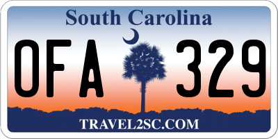 SC license plate OFA329