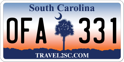 SC license plate OFA331