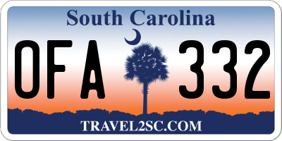 SC license plate OFA332