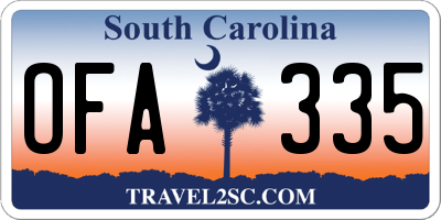 SC license plate OFA335