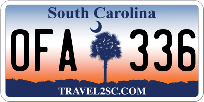 SC license plate OFA336