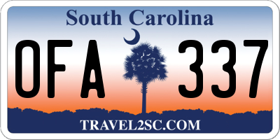 SC license plate OFA337