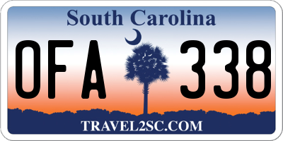 SC license plate OFA338