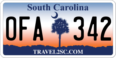 SC license plate OFA342