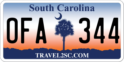 SC license plate OFA344