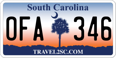 SC license plate OFA346