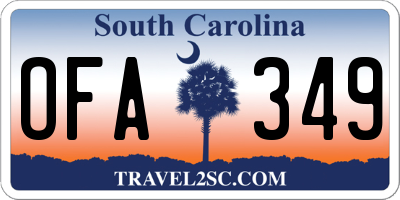 SC license plate OFA349