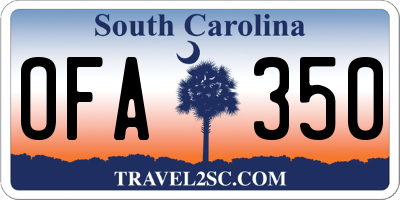 SC license plate OFA350