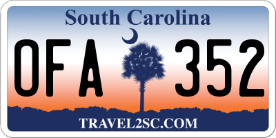 SC license plate OFA352