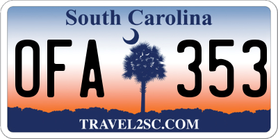SC license plate OFA353