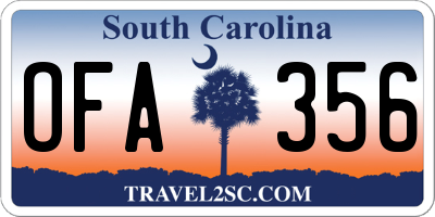 SC license plate OFA356