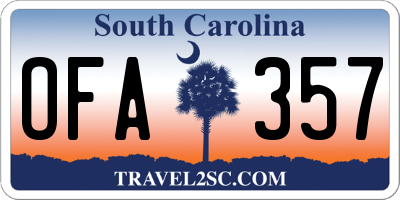 SC license plate OFA357