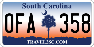 SC license plate OFA358