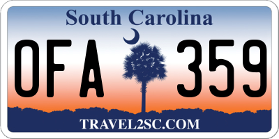 SC license plate OFA359