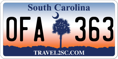 SC license plate OFA363