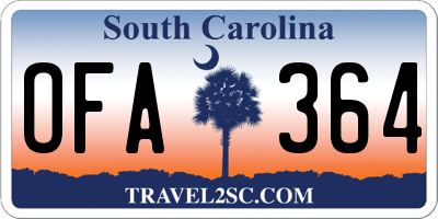 SC license plate OFA364