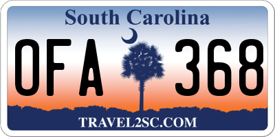 SC license plate OFA368