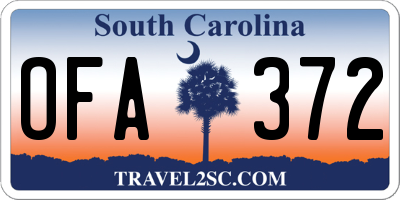 SC license plate OFA372
