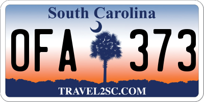 SC license plate OFA373