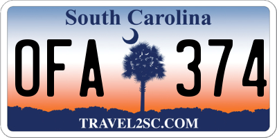 SC license plate OFA374