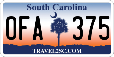SC license plate OFA375