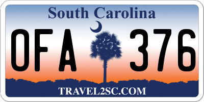 SC license plate OFA376
