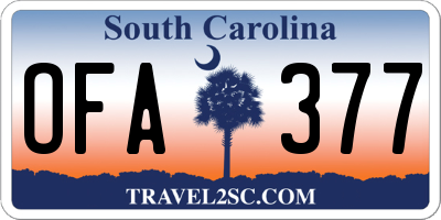 SC license plate OFA377