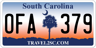 SC license plate OFA379