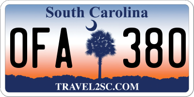 SC license plate OFA380