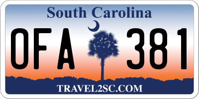 SC license plate OFA381